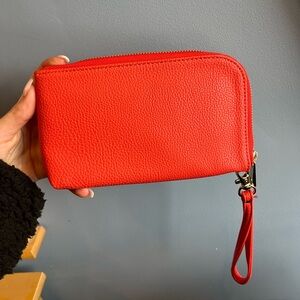 Orange Wallet with Patterned Interior